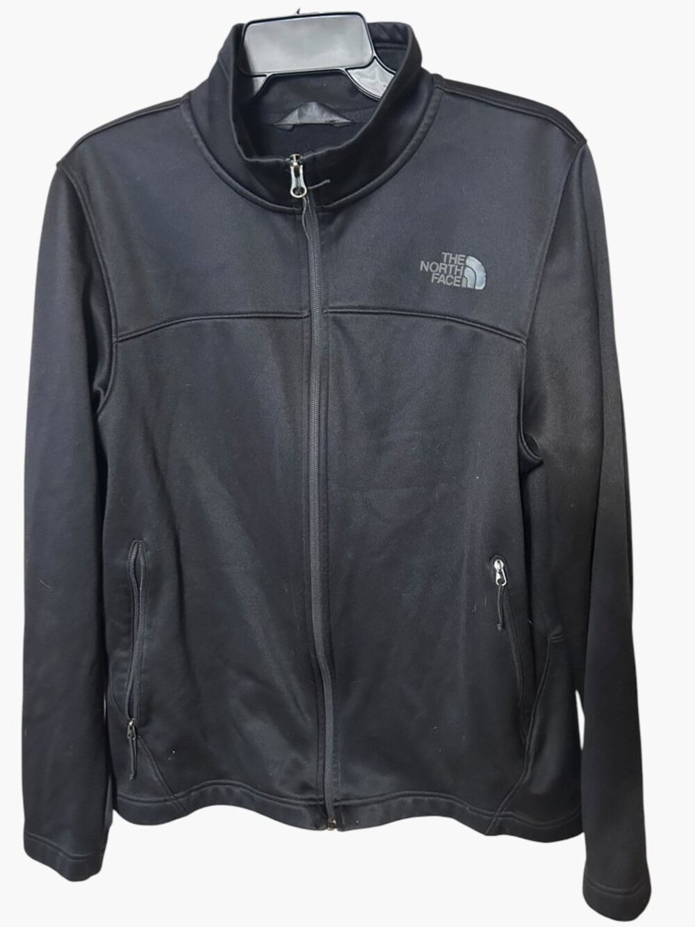 The North Face Mens M Black Full Zip Fleece Softshell Jacket Outdoor Hiking EUC
